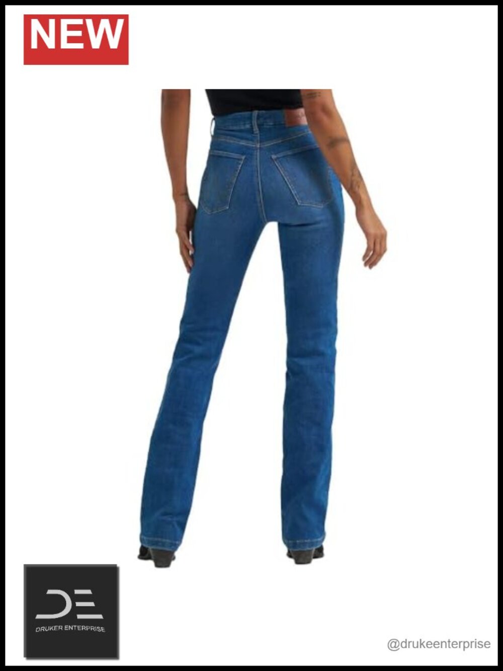High Rise Bootcut Stretch Denim Jeans Women's Classic Fit 34 Inseam